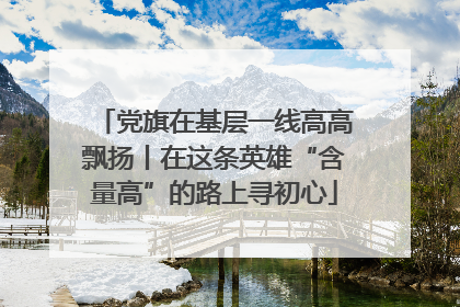 党旗在基层一线高高飘扬丨在这条英雄“含量高”的路上寻初心